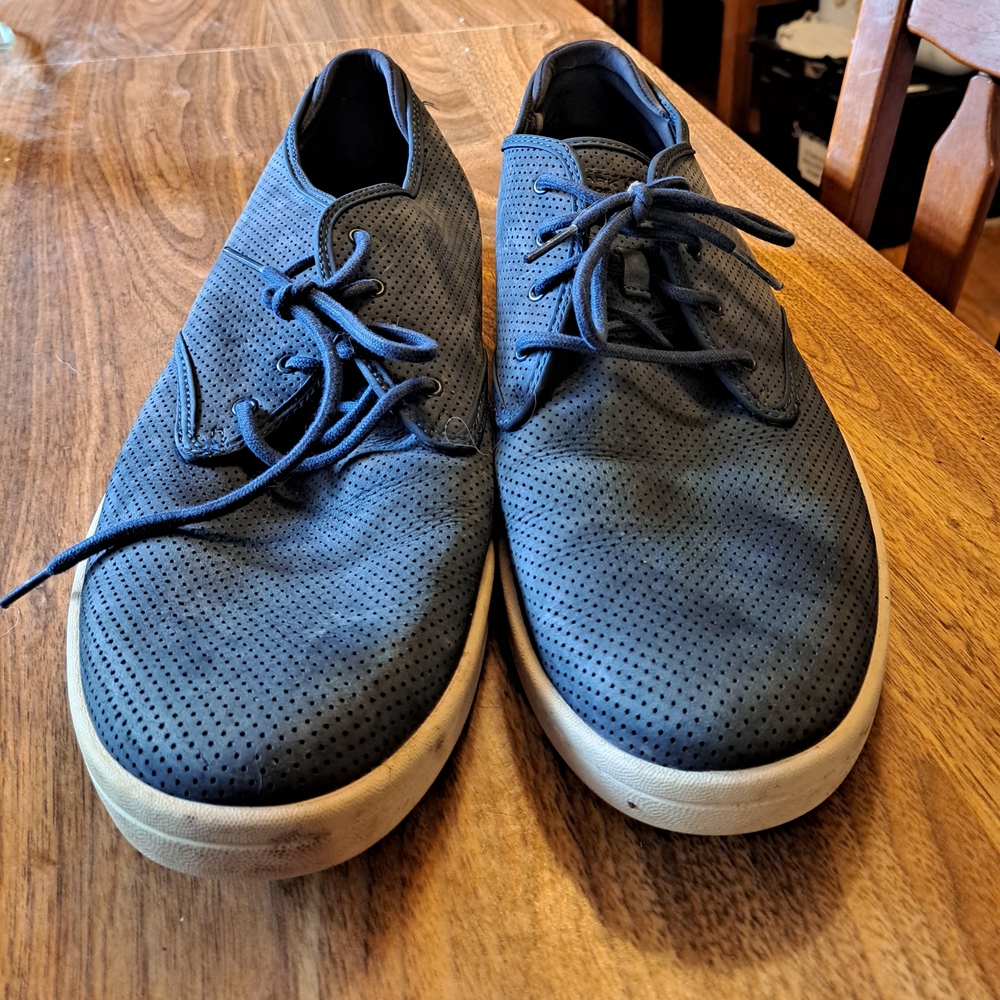 Mark Nason Casual Navy Blue Leather Suede Round Toe -size 13